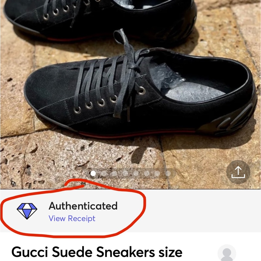 Gucci Suede Trainer Sneakers size 8.5 - Picture 9 of 10